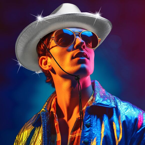 7699 20 Pack Lights Cowboy Cowgirl Hat Led Flashing Light Up main image 4